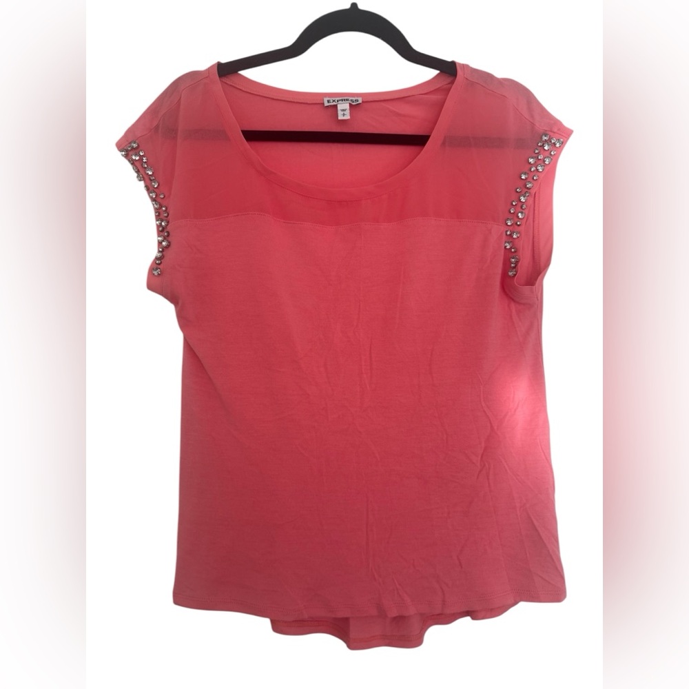 Embellished Coral Top